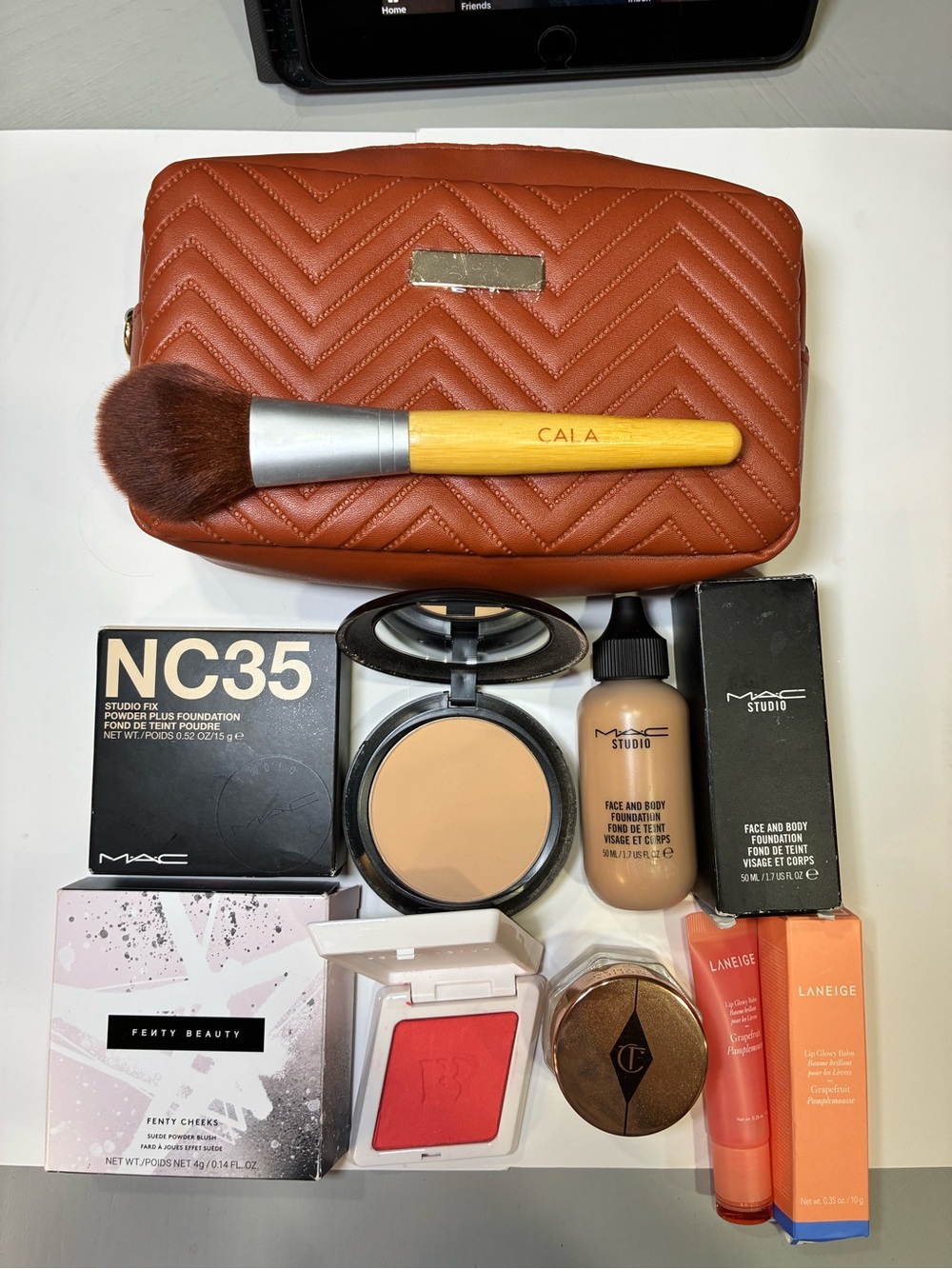 Makeup Bag with Brush MAC, Fenty, Charlotte Tilbury & Laneige Cosmetics